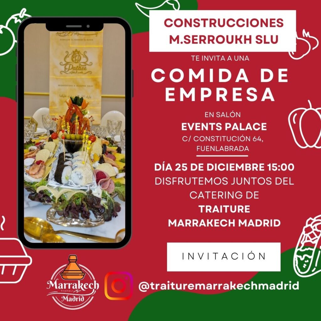 invitacion comida empresa reserva events palace salón catering fuenlabrada